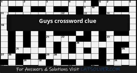 guy friends crossword clue|Guy friends 